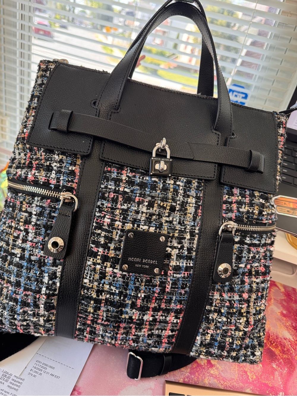 Henri Bendel Jetsetter Tweed with Black Trim - Picture 5 of 13